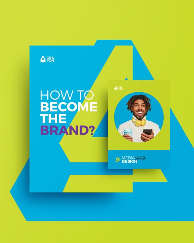 Modern branded poster design with bold typography and graphic elements